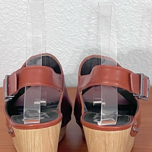 Circus Sam Edelman Wedge Peep toe Sandal Brown SZ 7.5 - Picture 5 of 13